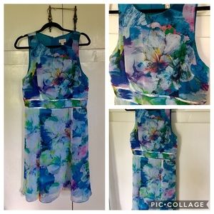 Adrianna Papell blue floral dress